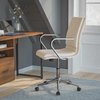 Flash Furniture Taupe LeatherSoft Office Chair with Chrome Arms GO-21111B-TAUPE-CHR-GG